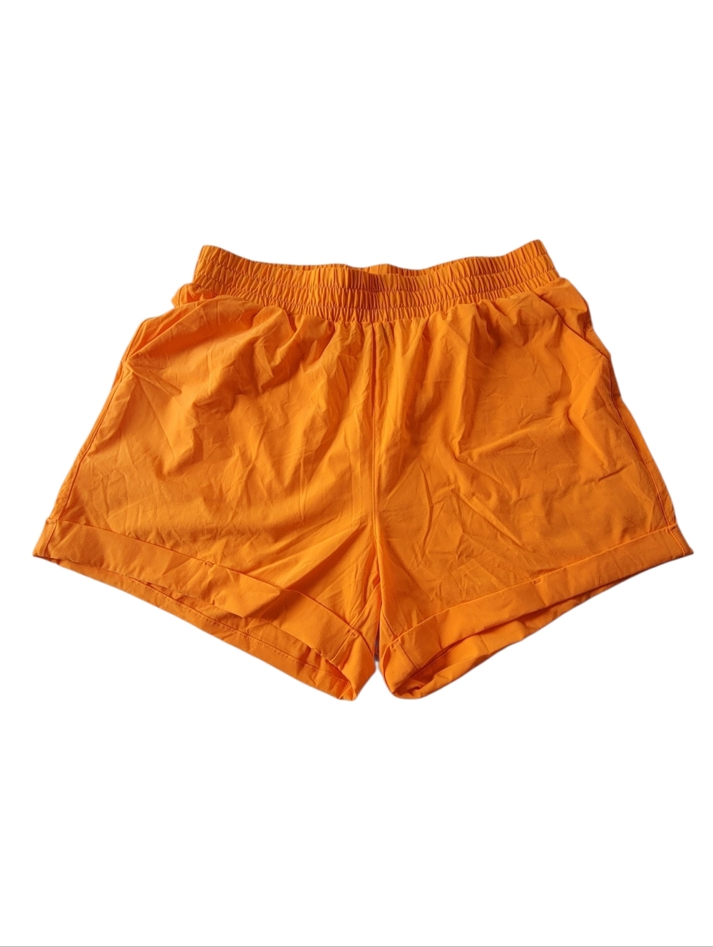 Mono B Bright Orange Atheltic Shorts With Pockets Womens Size Large